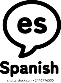 Line style icon related to language, translation, spanish, es