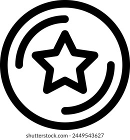 Line style icon related to loyalty, coin, star
