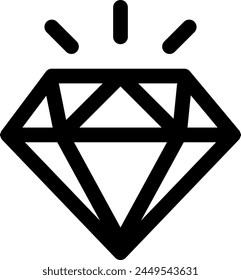 Line style icon related to loyalty, diamond, gem, jewelry