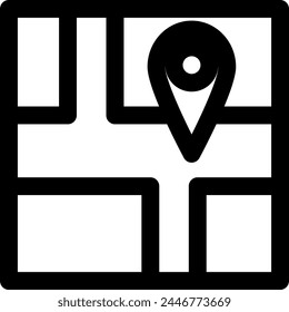 Line style icon related to map, way, guidance