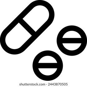 Line style icon related to medical, medicine, tablet, pill, capsule, oral medicine