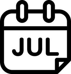 Line Style Icon Related To Month, July, JUL