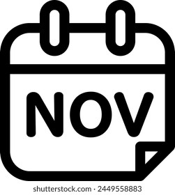 Icono de estilo de línea relacionado con mes, noviembre, noviembre