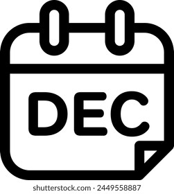 Line style icon related to month, December, DEC