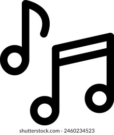 Line style icon related to music, musical notes