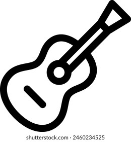 Line style icon related to music, guitar, strings, instrument, play