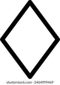 Linienstil-Symbol in Bezug auf Spielkarte, Raute, Rhombus