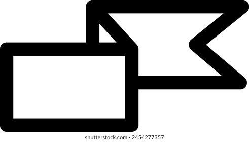 Line style icon related to ribbon