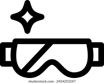 Icono de estilo de línea relacionado con la ciencia, gafas, gafas, gafas de sol