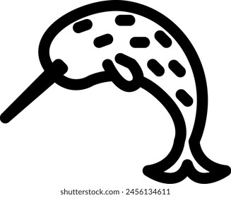 Line style icon related to sea animal, narwhal, pinniped, sea mammal