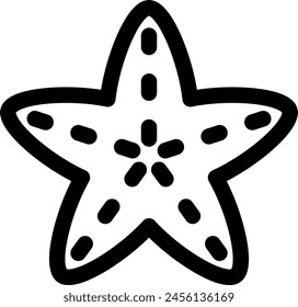 Line style icon related to sea animal, starfish, echinoderm