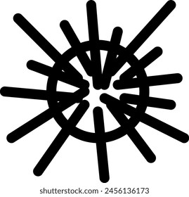 Line style icon related to sea animal, sea urchin, echinoderm