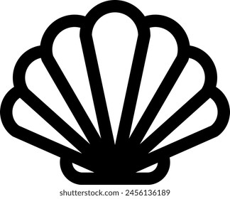Line style icon related to sea animal, scallop, shellfish