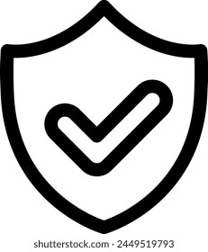 Icono de estilo de línea relacionado con la seguridad, proteger, proteger, comprobar