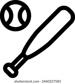 Line style icon related to sport, baseball, bat, ball