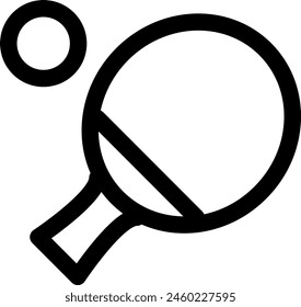 Line style icon related to sport, table tennis, racket