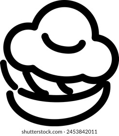 Icono de estilo de línea relacionado con dulces, crema puff