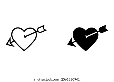 Line style icon related to valentine, arrow, shoot, shooting