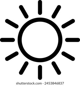 Line style icon related to weather, sunny, sun, hot, summer