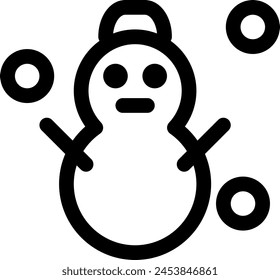 Line style icon related to weather, snow, snowman, cold, winter