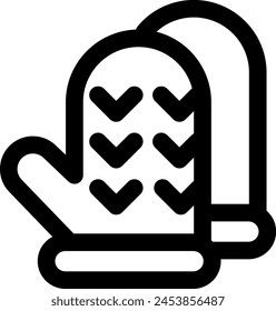 Line style icon related to winter, gloves, knit