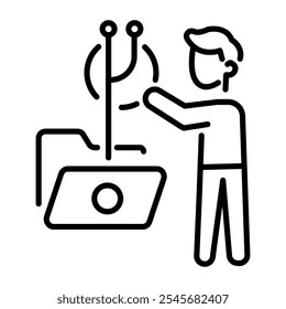 Un icono de estilo de línea del repositorio