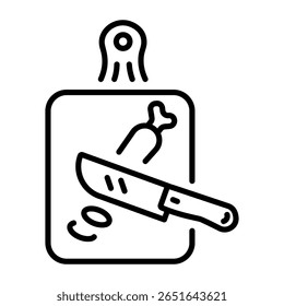 A line style icon representing cutting board