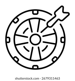 Icono de estilo de línea que representa la diana