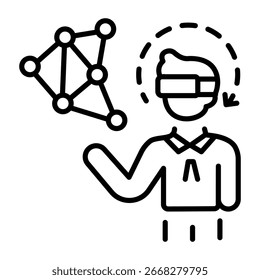 A line style icon representing extended reality system