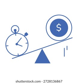 Icono de estilo de línea que representa el equilibrio financiero 
