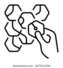 A line style icon representing hex puzzle