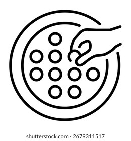 A line style icon representing marble solitaire