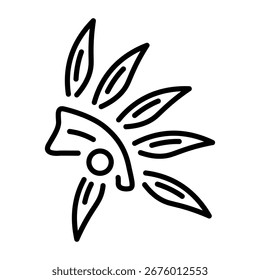 Ein Liniensymbol, das ein systemeigenes Kopfstück darstellt