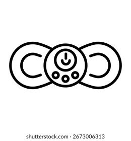 Um ícone de estilo de linha representando um sensor de correção de pulso