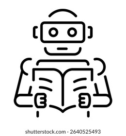 A line style icon representing robot learning 