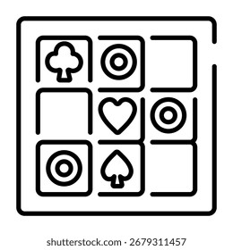 Un icono de estilo de línea que representa el juego de secuencia