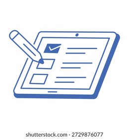 Icono de estilo de línea que representa la lista de comprobación de tareas 


