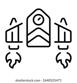 A line style icon representing the thruster pack 