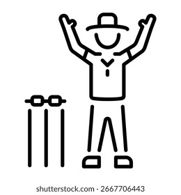 A line style icon representing an umpire decision signal