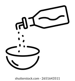 Un icono de estilo de línea que representa el aceite vegetal