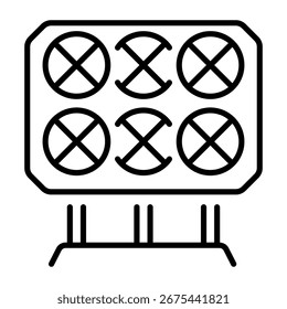 Video Icono de estilo de línea que representa una pared
