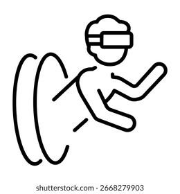 A line style icon representing a vr portal entrance