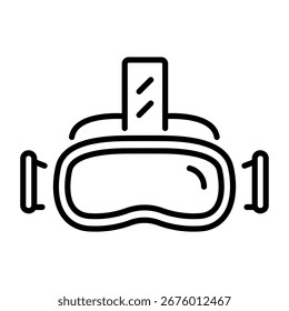Um ícone de estilo de linha representando um headset vr