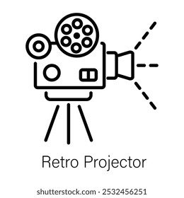A line style icon of retro projector 