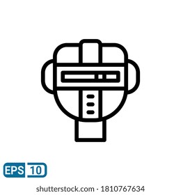 line style icon of robot head isolated on white background. EPS 10