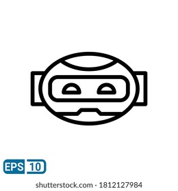 Linienstil-Symbol des Roboterkopfes. Vektorgrafik für Grafikdesign, Website, Benutzeroberfläche einzeln auf weißem Hintergrund. EPS10