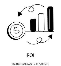 A line style icon of roi concept