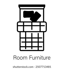 A line style icon of room furniture 