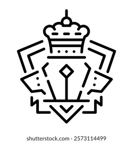 A line style icon of royal seal 