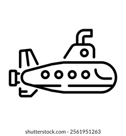 A line style icon of a russian submarine 